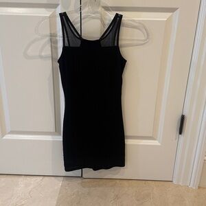 Black Sleeveless Mesh Top Dress with blue sparkles